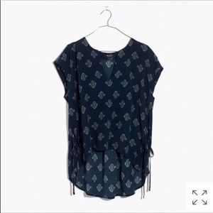 Madewell Skylight Sidetie Top in Flowerstamp